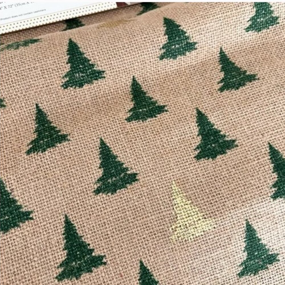 CUPCAKES and CASHMERE Jute Trees Table Runner